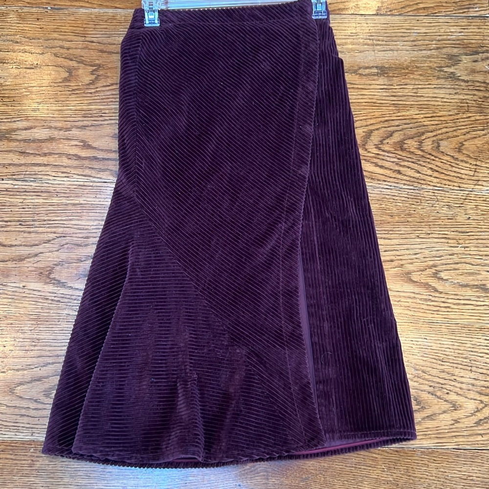 Auth Cedric Charlier burgundy/wine corduroy skirt 6